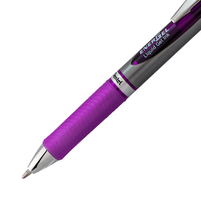 Pentel EnerGel RTX Retractable Liquid Gel Pen, (1.0mm) Metal Tip, Bold Line, Violet Ink (BL80-V)
