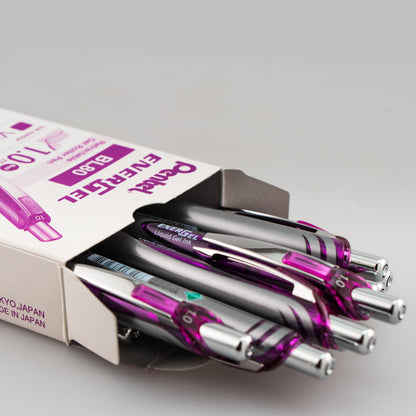 Pentel EnerGel RTX Retractable Liquid Gel Pen, (1.0mm) Metal Tip, Bold Line, Violet Ink (BL80-V)