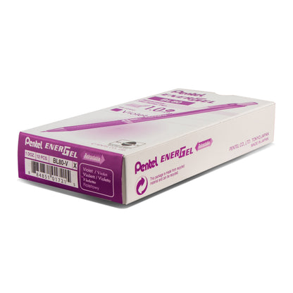 Pentel EnerGel RTX Retractable Liquid Gel Pen, (1.0mm) Metal Tip, Bold Line, Violet Ink (BL80-V)