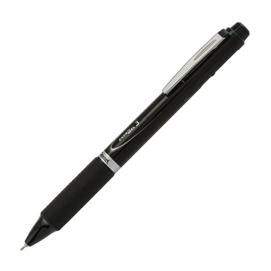 EnerGel 3 Multi-Function, 3-Ink Gel Pen, (0.5mm) Fine Line, Black/Red/Blue Ink, Black Barrel (BLC35A)