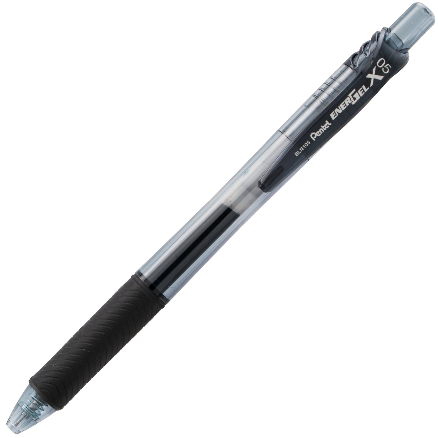 Pentel EnerGel-X Retractable Liquid Gel Pen, (0.5mm) Needle Tip, Fine Line, Black Ink (BLN105-A)