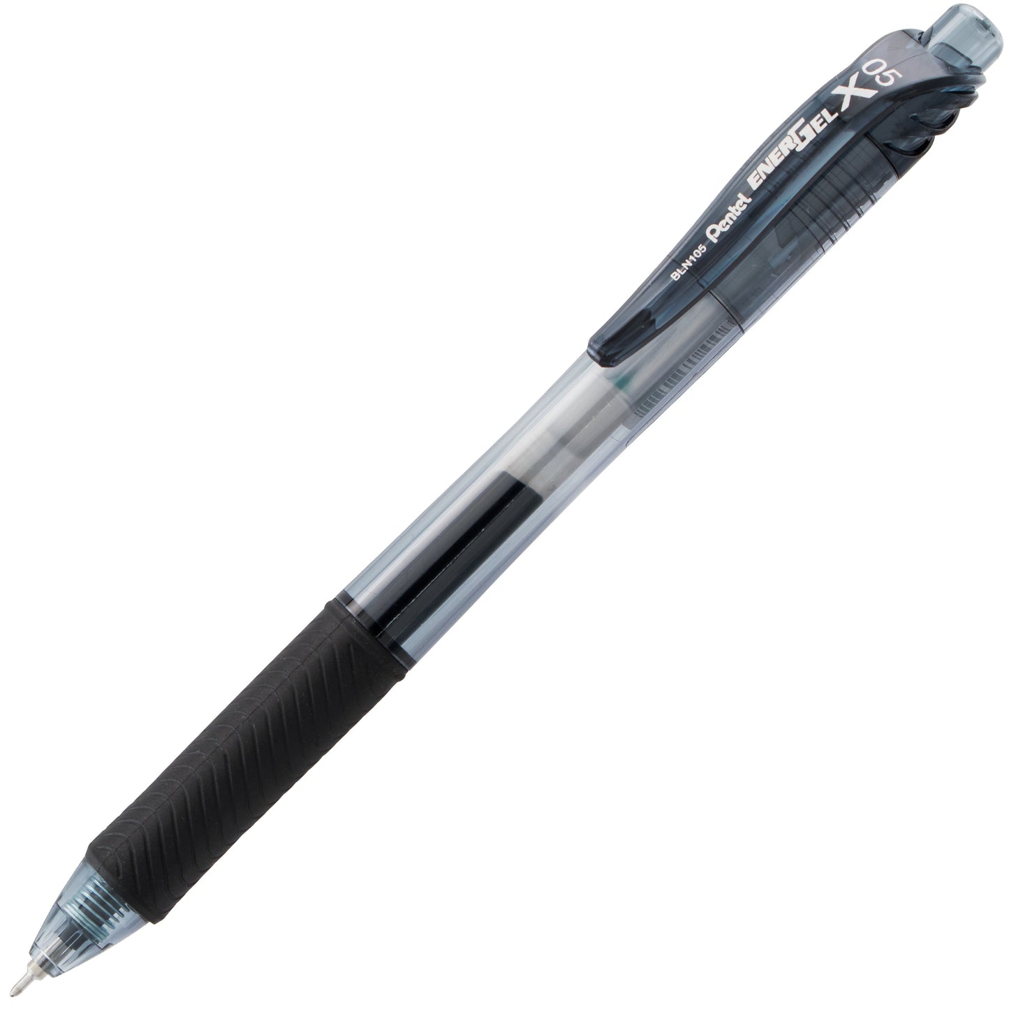 Pentel EnerGel-X Retractable Liquid Gel Pen, (0.5mm) Needle Tip, Fine Line, Black Ink (BLN105-A)