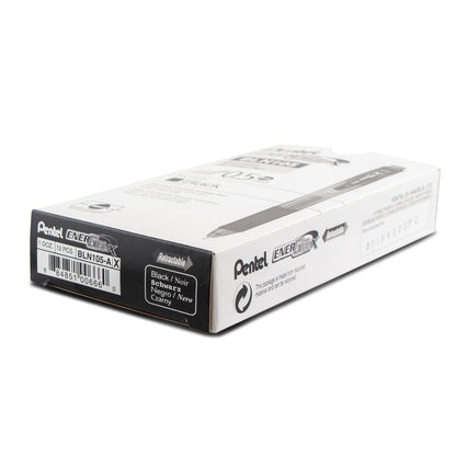Pentel EnerGel-X Retractable Liquid Gel Pen, (0.5mm) Needle Tip, Fine Line, Black Ink (BLN105-A)