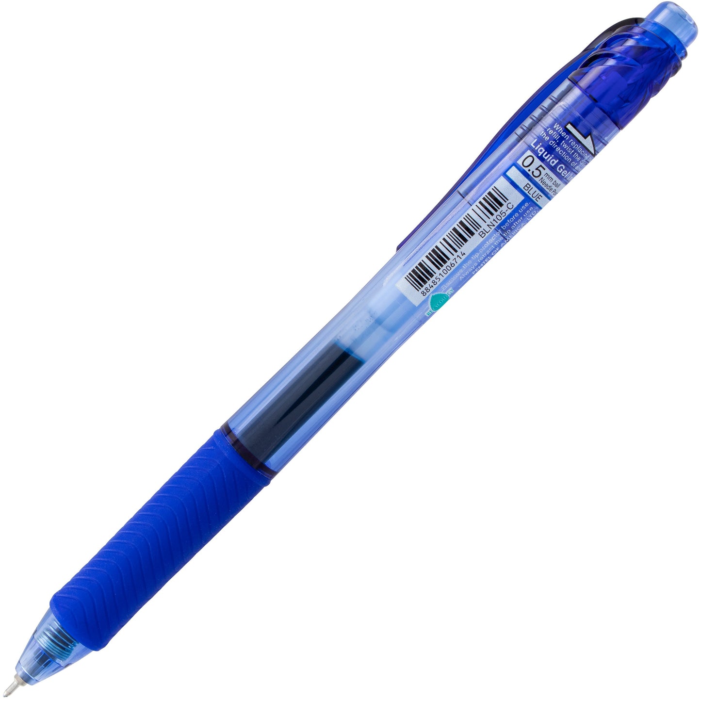 Pentel EnerGel-X Retractable Liquid Gel Pen, (0.5mm) Needle Tip, Fine Line, Blue Ink (BLN105-C)