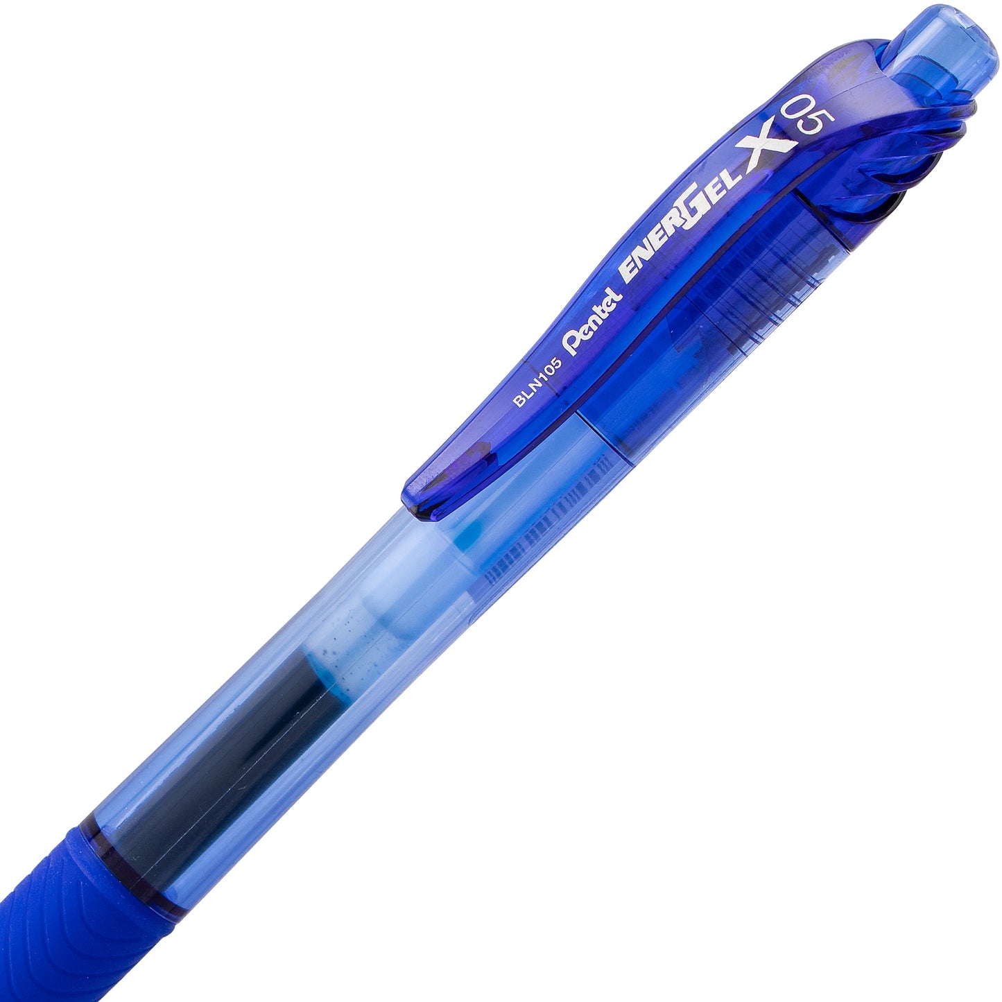 Pentel EnerGel-X Retractable Liquid Gel Pen, (0.5mm) Needle Tip, Fine Line, Blue Ink (BLN105-C)