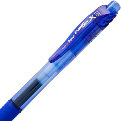Pentel EnerGel-X Retractable Liquid Gel Pen, (0.5mm) Needle Tip, Fine Line, Blue Ink (BLN105-C)