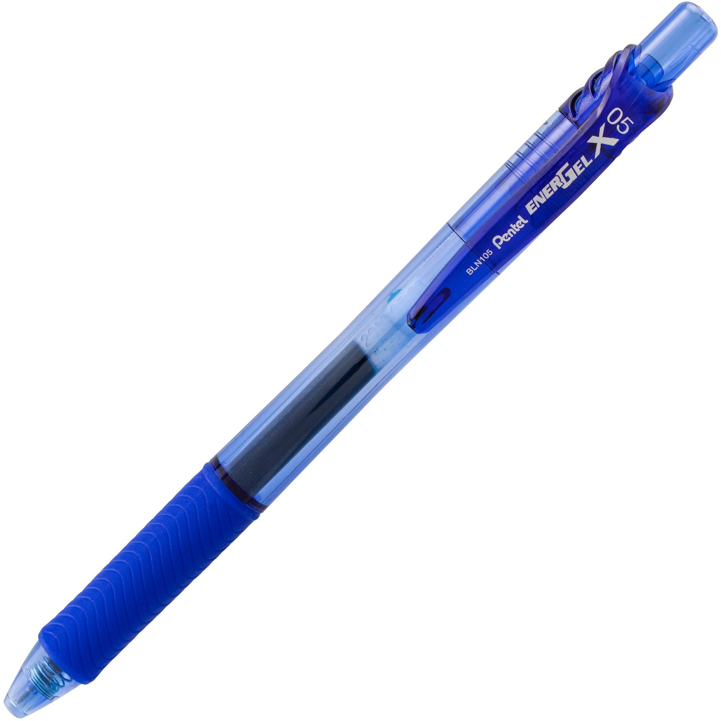 Pentel EnerGel-X Retractable Liquid Gel Pen, (0.5mm) Needle Tip, Fine Line, Blue Ink (BLN105-C)