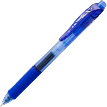 Pentel EnerGel-X Retractable Liquid Gel Pen, (0.5mm) Needle Tip, Fine Line, Blue Ink (BLN105-C)