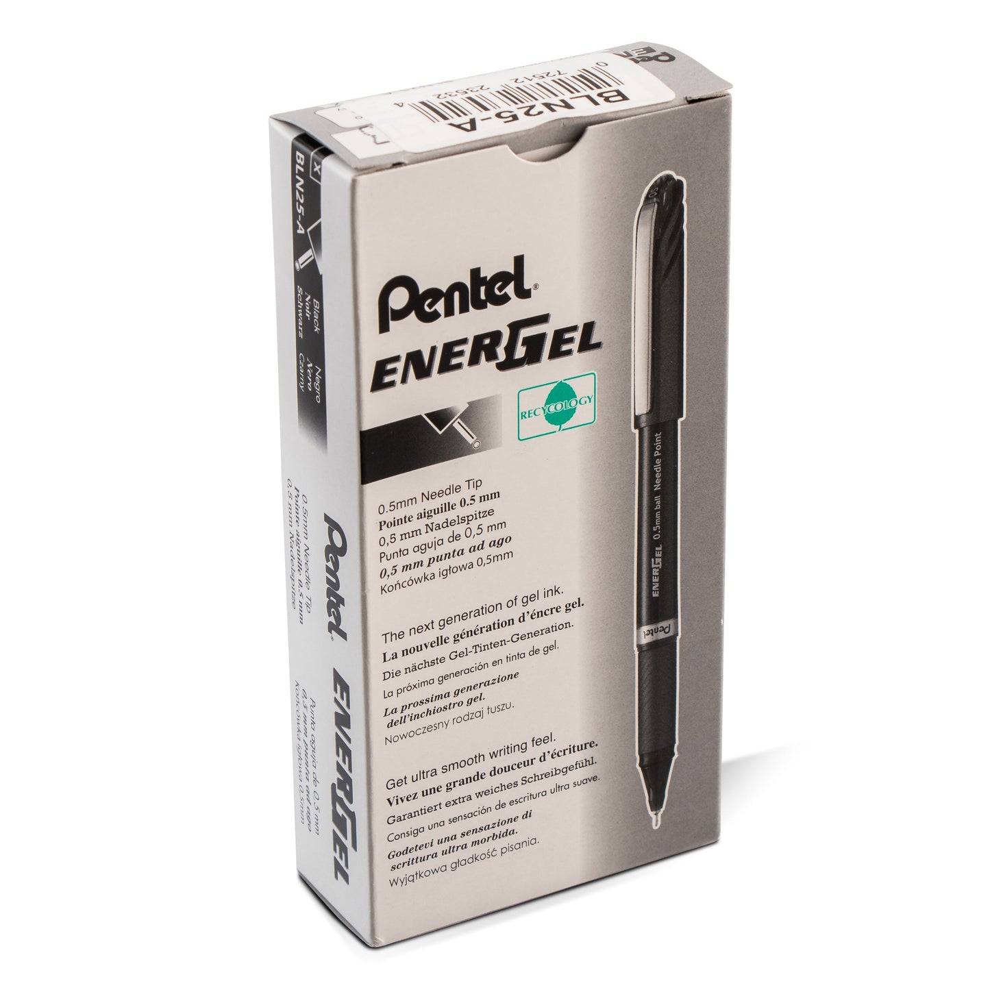 Pentel EnerGel NV Liquid Gel Pen, (0.5mm) Needle Tip, Fine Line Capped, Black Ink (BLN25-A), 48 Dozen