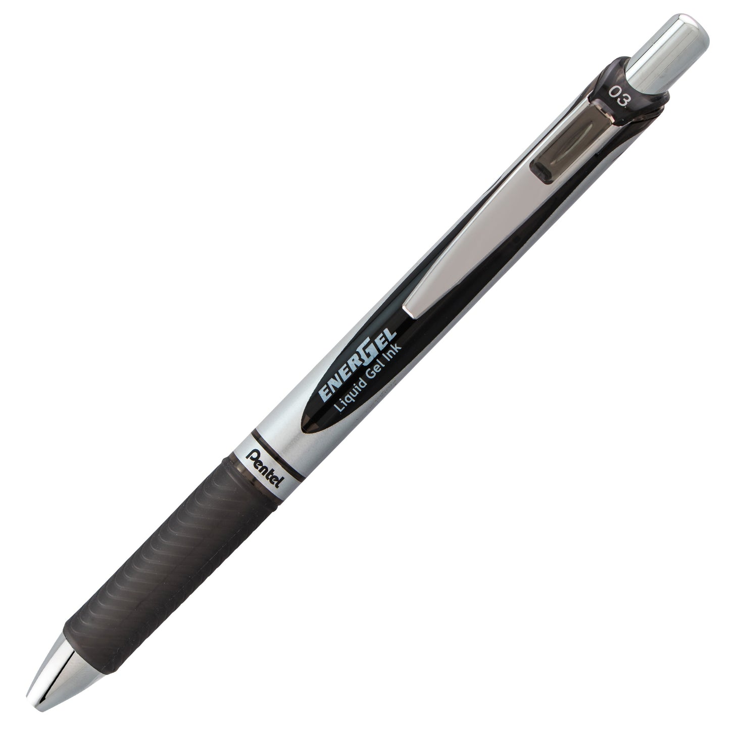 Pentel EnerGel RTX Retractable Liquid Gel Pen, (0.3mm) Needle Tip, Extra Fine Line, Black Ink (BLN73-A)