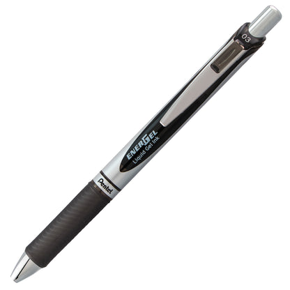 Pentel EnerGel RTX Retractable Liquid Gel Pen, (0.3mm) Needle Tip, Extra Fine Line, Black Ink (BLN73-A)