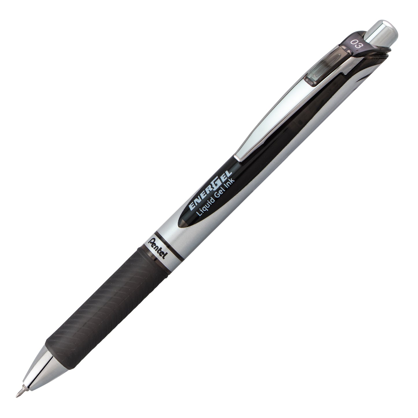 Pentel EnerGel RTX Retractable Liquid Gel Pen, (0.3mm) Needle Tip, Extra Fine Line, Black Ink (BLN73-A)