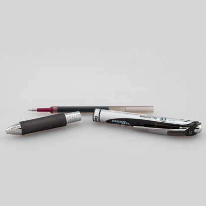 Pentel EnerGel RTX Retractable Liquid Gel Pen, (0.3mm) Needle Tip, Extra Fine Line, Black Ink (BLN73-A)
