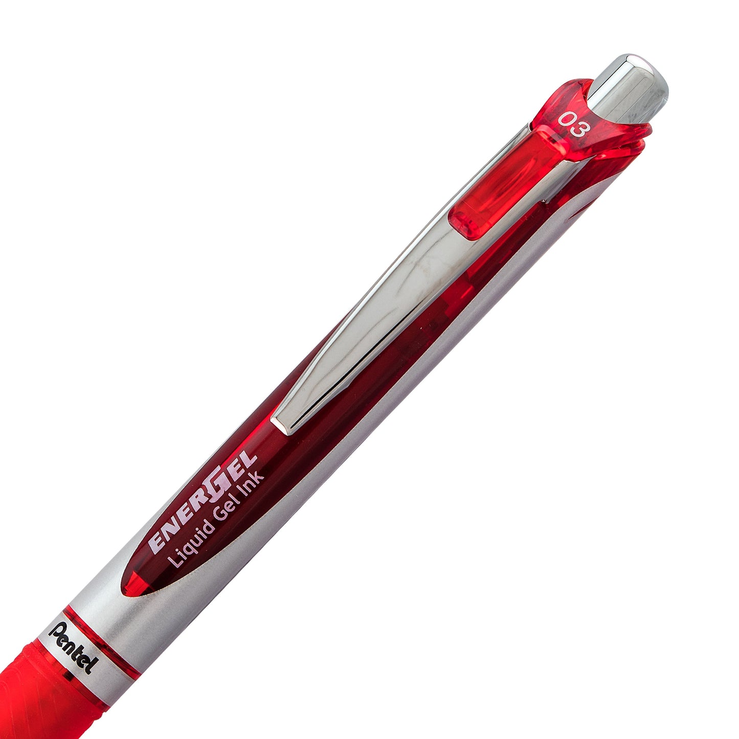 Pentel EnerGel RTX Retractable Liquid Gel Pen, (0.3mm) Needle Tip, Extra Fine Line, Red Ink (BLN73-B), 48 Dozen