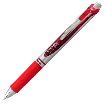 Pentel EnerGel RTX Retractable Liquid Gel Pen, (0.3mm) Needle Tip, Extra Fine Line, Red Ink (BLN73-B), 48 Dozen