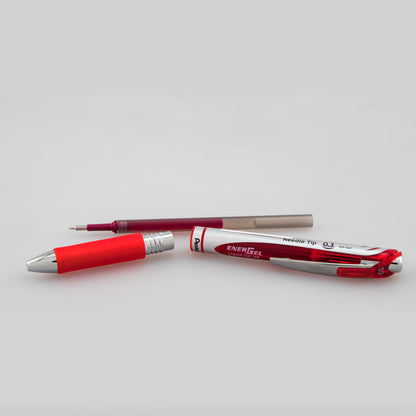 Pentel EnerGel RTX Retractable Liquid Gel Pen, (0.3mm) Needle Tip, Extra Fine Line, Red Ink (BLN73-B), 48 Dozen