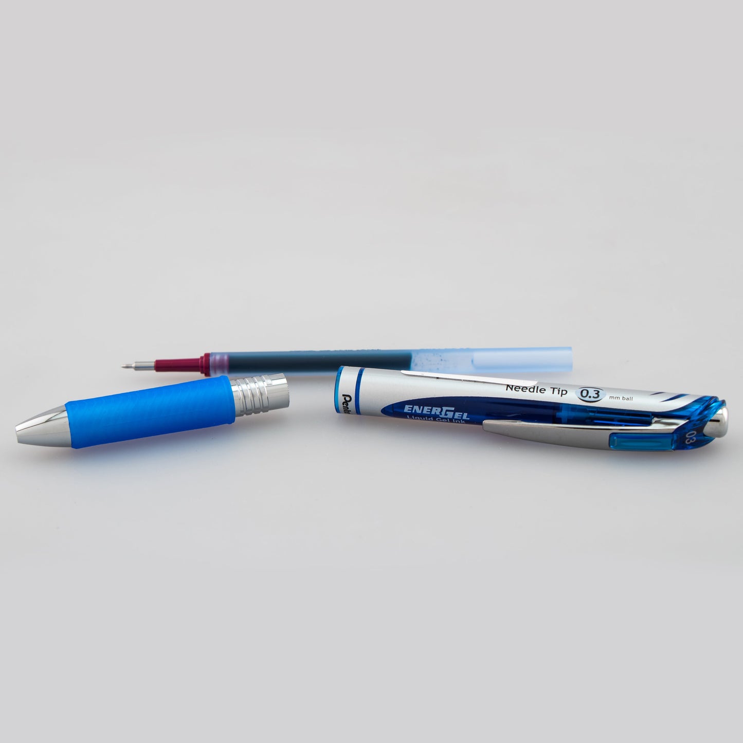 Pentel EnerGel RTX Retractable Liquid Gel Pen, (0.3mm) Needle Tip, Extra Fine Line, Blue Ink (BLN73-C)