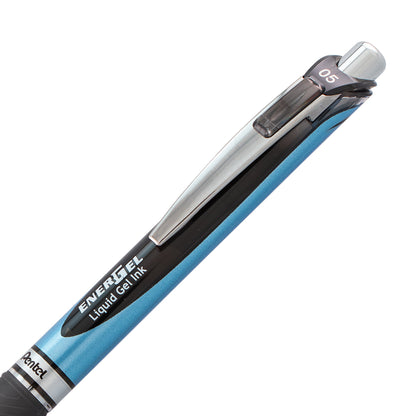 Pentel EnerGel RTX Retractable Liquid Gel Pen, (0.5mm) Needle Tip, Fine Line, Black Ink (BLN75-A)