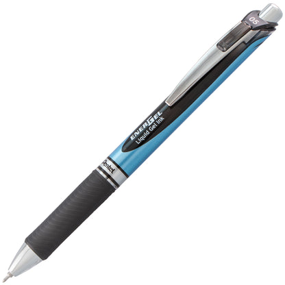 Pentel EnerGel RTX Retractable Liquid Gel Pen, (0.5mm) Needle Tip, Fine Line, Black Ink (BLN75-A)