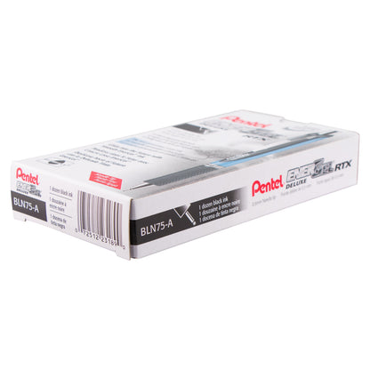 Pentel EnerGel RTX Retractable Liquid Gel Pen, (0.5mm) Needle Tip, Fine Line, Black Ink (BLN75-A)