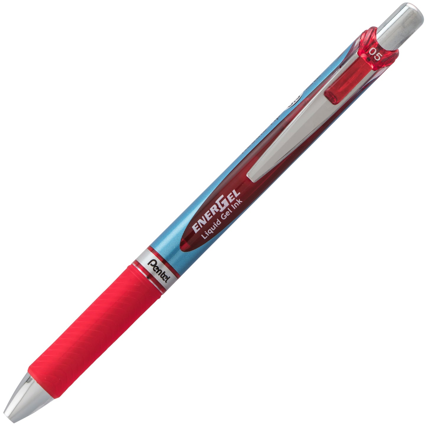 Pentel EnerGel RTX Retractable Liquid Gel Pen, (0.5mm) Needle Tip, Fine Line, Red Ink (BLN75-B)