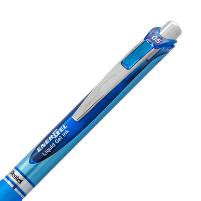 Pentel EnerGel RTX Retractable Liquid Gel Pen, (0.5mm) Needle Tip, Fine Line, Blue Ink (BLN75-C), 48 Dozen