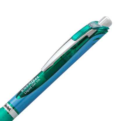 Pentel EnerGel RTX Retractable Liquid Gel Pen, (0.5mm) Needle Tip, Fine Line, Green Ink (BLN75-D), 48 Dozen