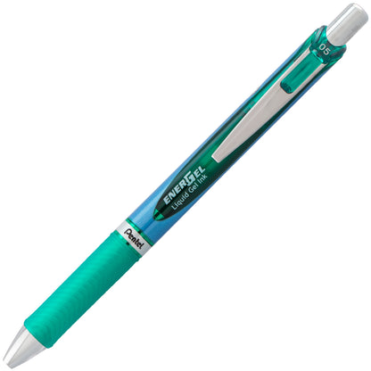 Pentel EnerGel RTX Retractable Liquid Gel Pen, (0.5mm) Needle Tip, Fine Line, Green Ink (BLN75-D), 48 Dozen