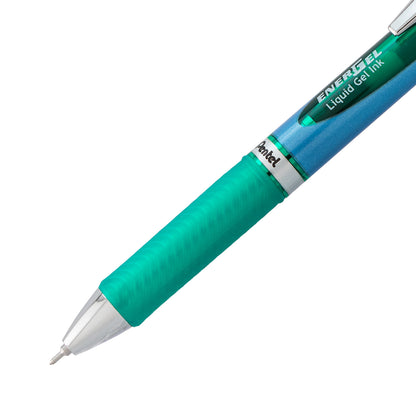 Pentel EnerGel RTX Retractable Liquid Gel Pen, (0.5mm) Needle Tip, Fine Line, Green Ink (BLN75-D), 48 Dozen