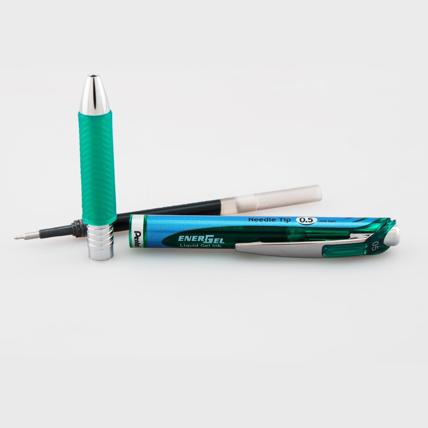 Pentel EnerGel RTX Retractable Liquid Gel Pen, (0.5mm) Needle Tip, Fine Line, Green Ink (BLN75-D), 48 Dozen