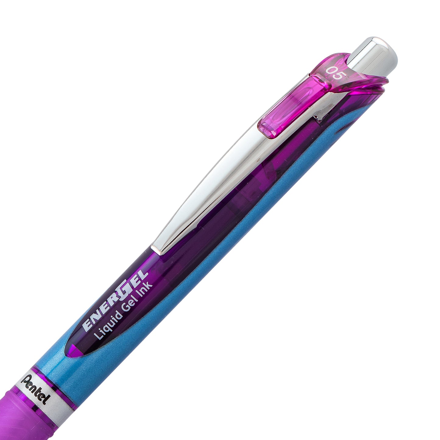 Pentel EnerGel RTX Retractable Liquid Gel Pen, (0.5mm) Needle Tip, Fine Line, Violet Ink (BLN75-V)