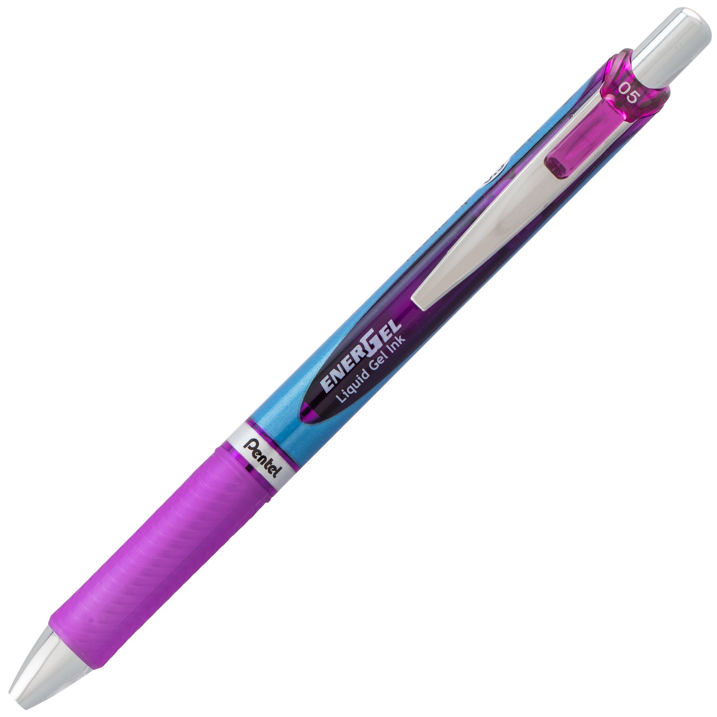 Pentel EnerGel RTX Retractable Liquid Gel Pen, (0.5mm) Needle Tip, Fine Line, Violet Ink (BLN75-V)