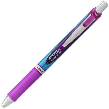 Pentel EnerGel RTX Retractable Liquid Gel Pen, (0.5mm) Needle Tip, Fine Line, Violet Ink (BLN75-V)