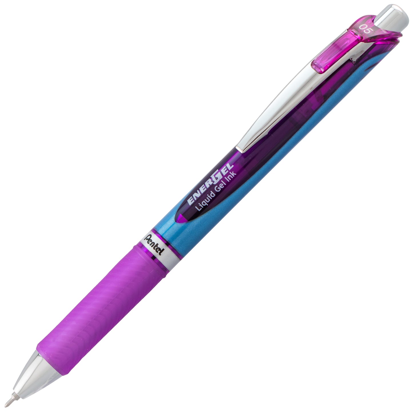 Pentel EnerGel RTX Retractable Liquid Gel Pen, (0.5mm) Needle Tip, Fine Line, Violet Ink (BLN75-V)