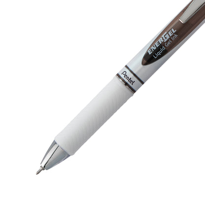 EnerGel Pearl Retractable (0.5mm) Needle Tip, Fine Line, Black Accent, Black Ink (BLN75PW-A)