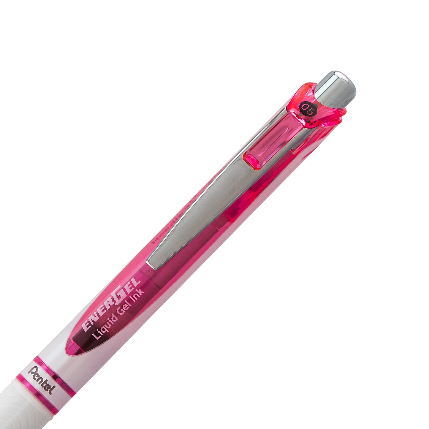 EnerGel Pearl Retractable (0.5mm) Needle Tip, Fine Line, Pink Accent, Black Ink (BLN75PWP-A)