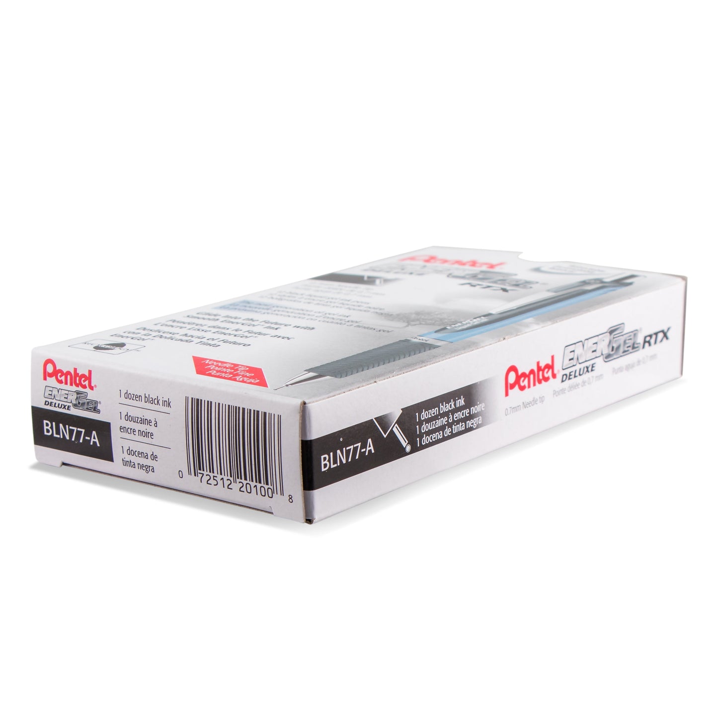 Pentel EnerGel RTX Retractable Liquid Gel Pen, (0.7mm) Needle Tip, Medium Line, Black Ink (BLN77-A)