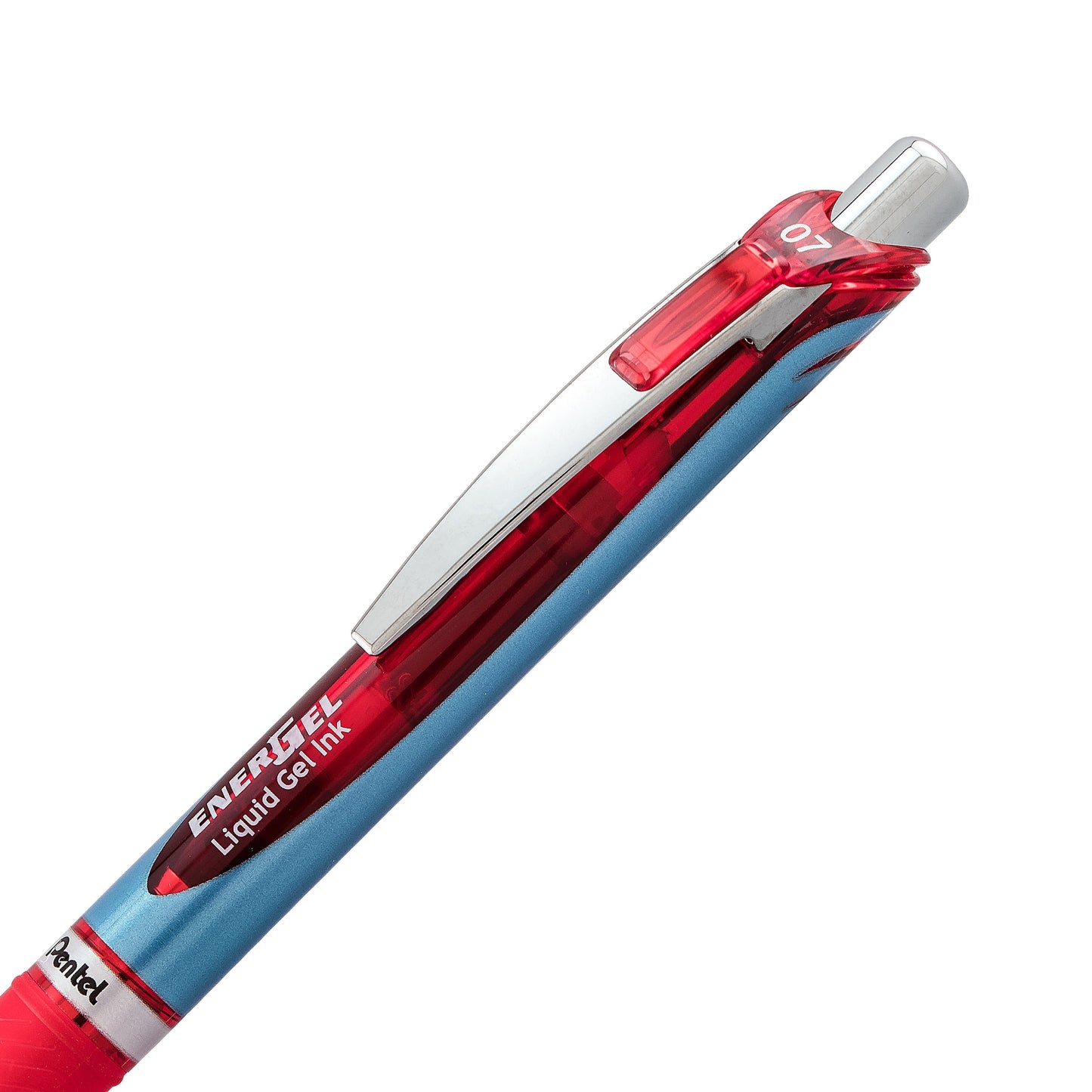 Pentel EnerGel RTX Retractable Liquid Gel Pen, (0.7mm) Needle Tip, Medium Line, Red Ink (BLN77-B)