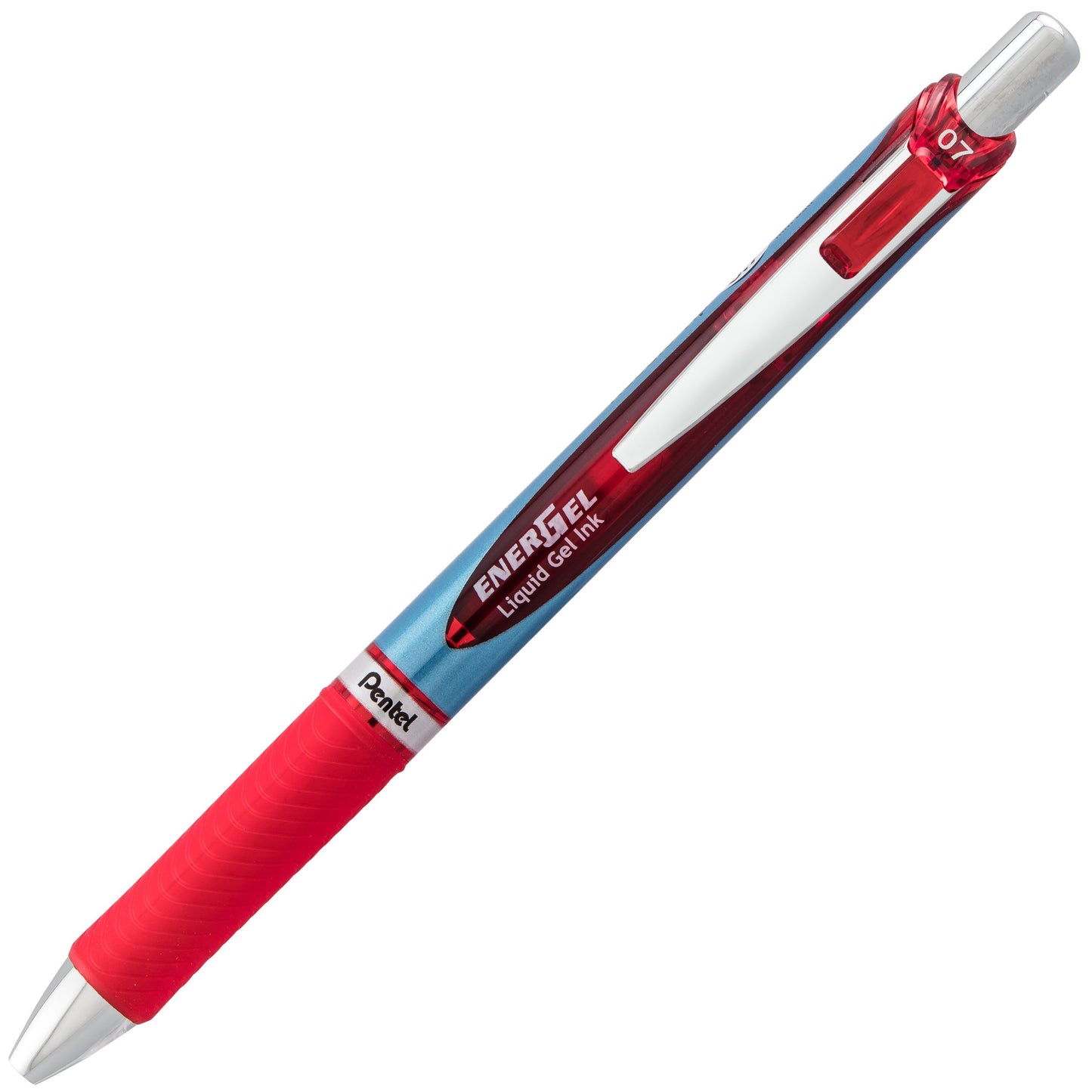 Pentel EnerGel RTX Retractable Liquid Gel Pen, (0.7mm) Needle Tip, Medium Line, Red Ink (BLN77-B)