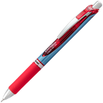 Pentel EnerGel RTX Retractable Liquid Gel Pen, (0.7mm) Needle Tip, Medium Line, Red Ink (BLN77-B)