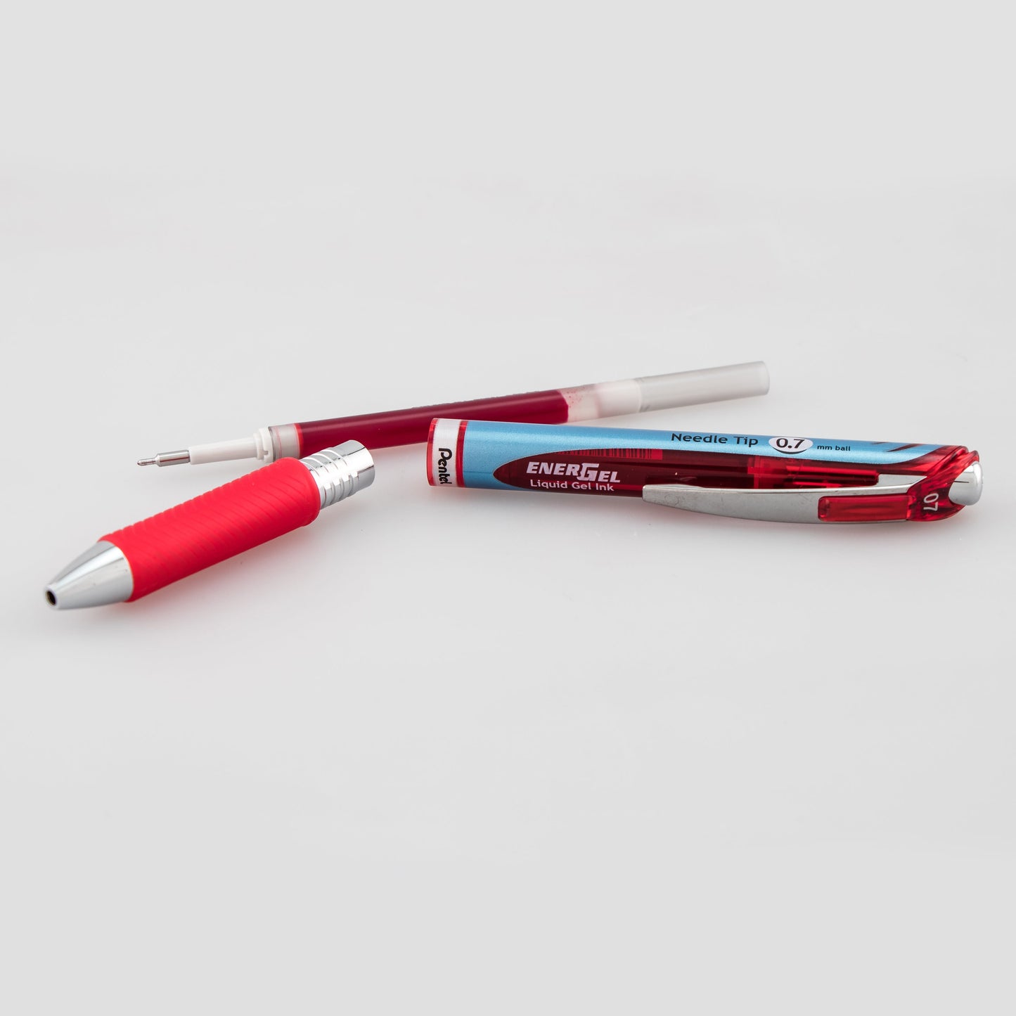 Pentel EnerGel RTX Retractable Liquid Gel Pen, (0.7mm) Needle Tip, Medium Line, Red Ink (BLN77-B)