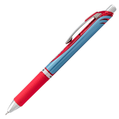 Pentel EnerGel RTX Retractable Liquid Gel Pen, (0.7mm) Needle Tip, Medium Line, Red Ink (BLN77-B)