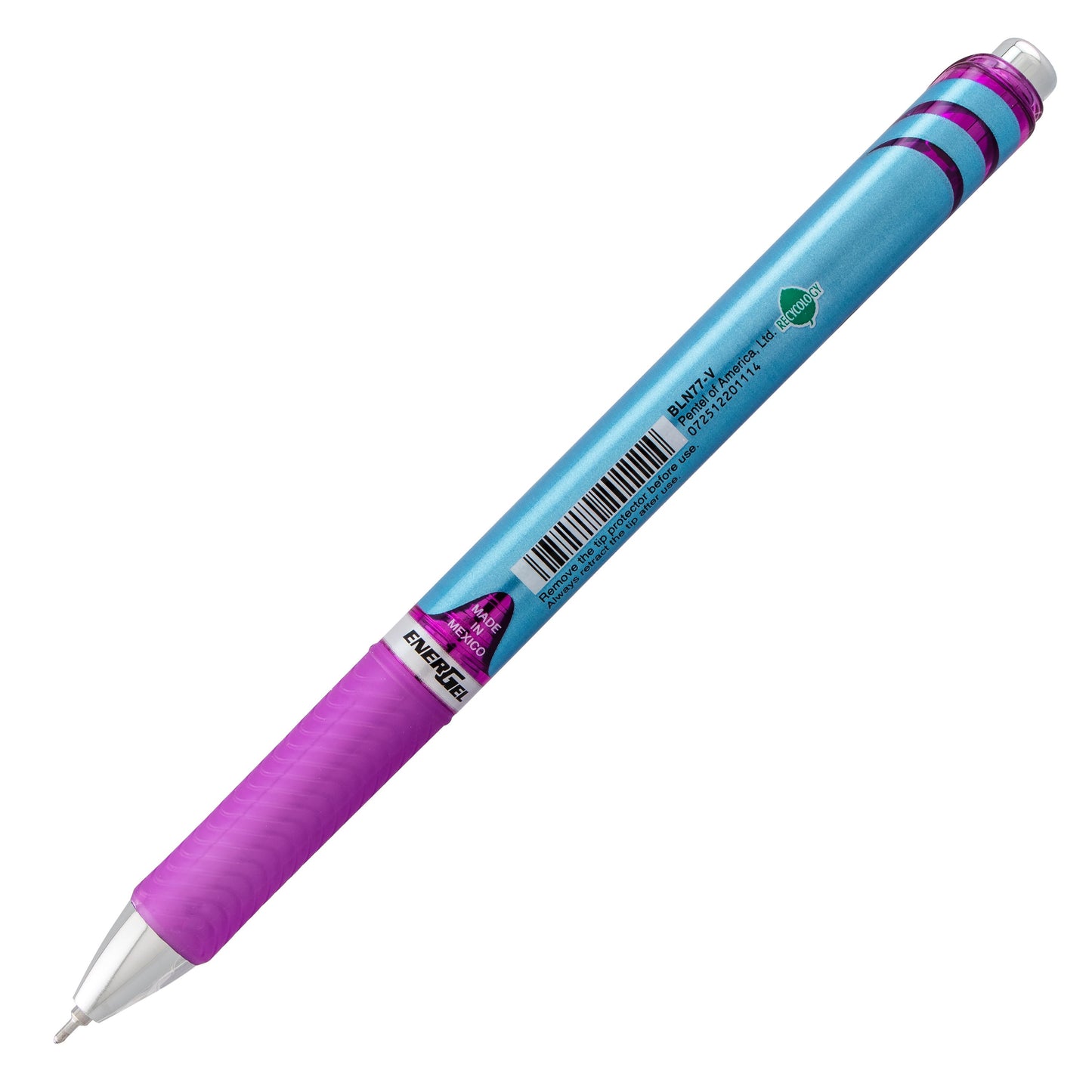Pentel EnerGel RTX Retractable Liquid Gel Pen, (0.7mm) Needle Tip, Medium Line, Violet Ink (BLN77-V)