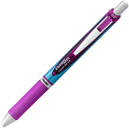 Pentel EnerGel RTX Retractable Liquid Gel Pen, (0.7mm) Needle Tip, Medium Line, Violet Ink (BLN77-V)