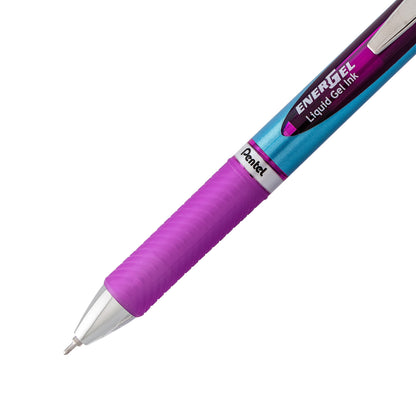 Pentel EnerGel RTX Retractable Liquid Gel Pen, (0.7mm) Needle Tip, Medium Line, Violet Ink (BLN77-V)