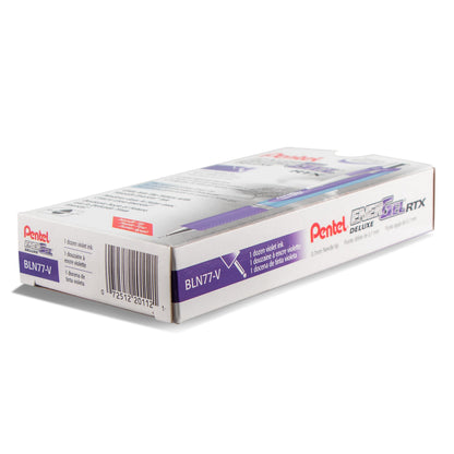 Pentel EnerGel RTX Retractable Liquid Gel Pen, (0.7mm) Needle Tip, Medium Line, Violet Ink (BLN77-V)