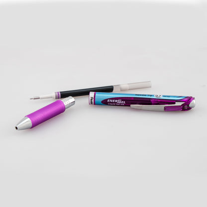 Pentel EnerGel RTX Retractable Liquid Gel Pen, (0.7mm) Needle Tip, Medium Line, Violet Ink (BLN77-V)