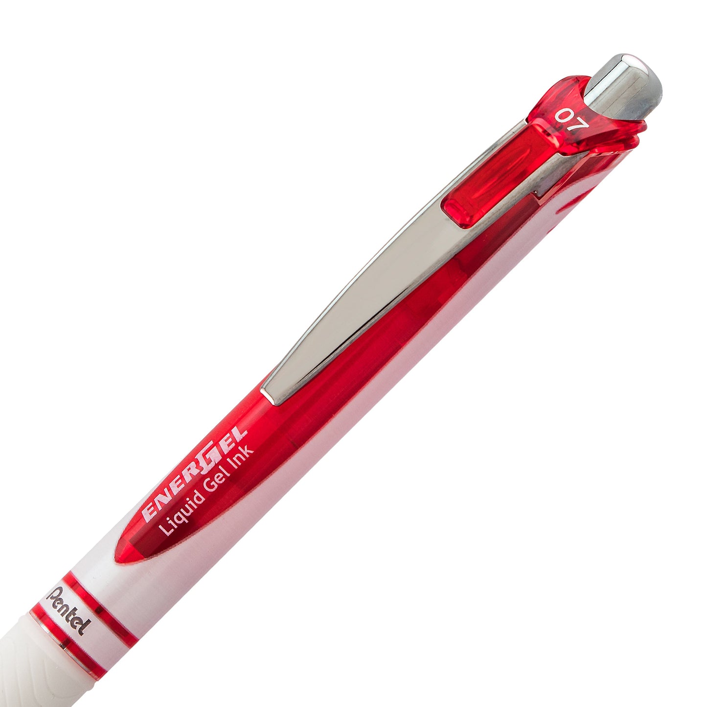 Pentel EnerGel Pearl Retractable Liquid Gel Pen, (0.7mm) Needle Tip, Medium Line, Red Ink (BLN77PW-B)