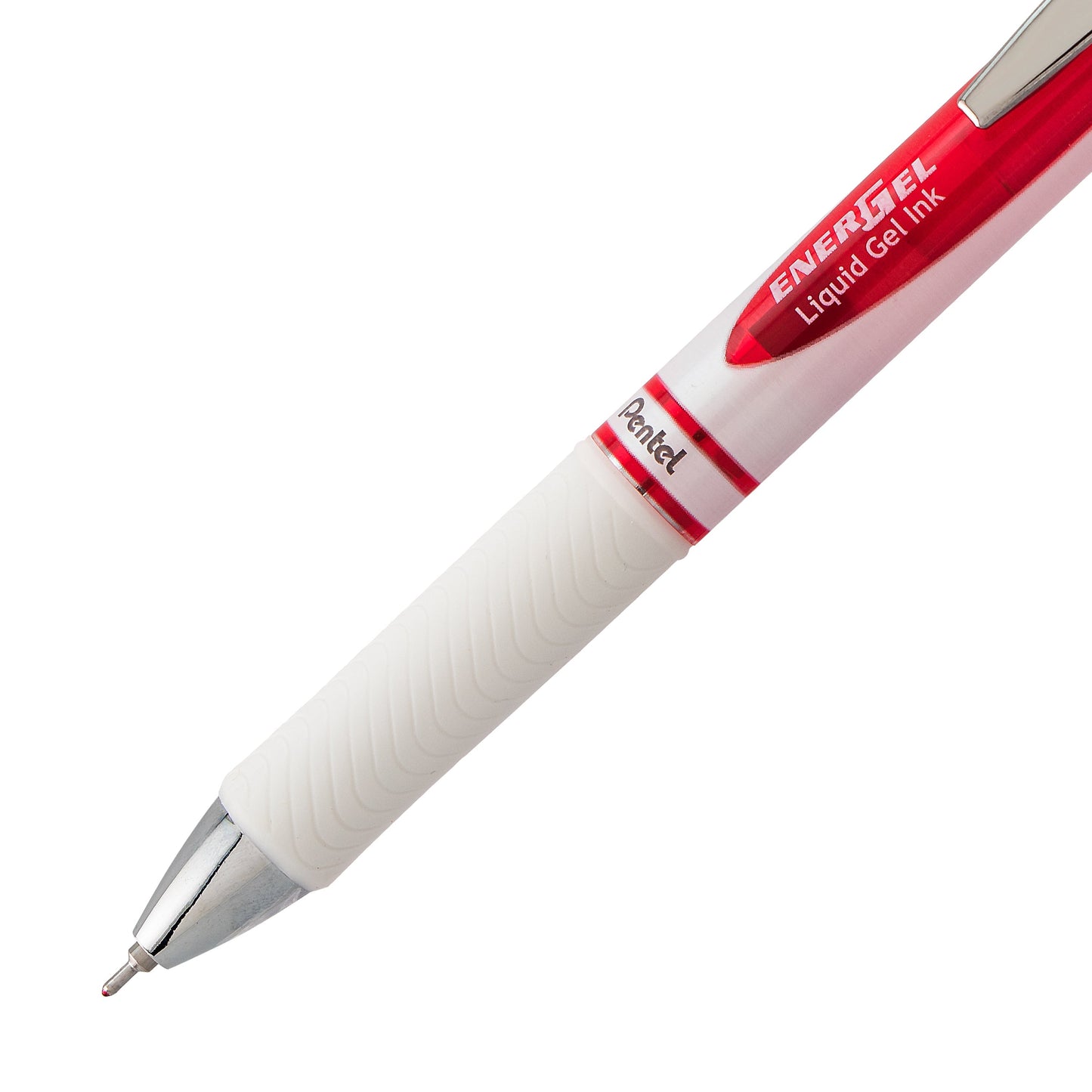 Pentel EnerGel Pearl Retractable Liquid Gel Pen, (0.7mm) Needle Tip, Medium Line, Red Ink (BLN77PW-B)