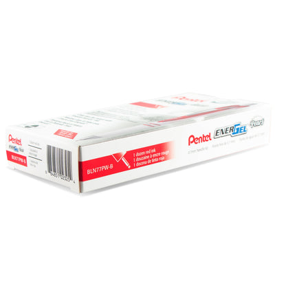 Pentel EnerGel Pearl Retractable Liquid Gel Pen, (0.7mm) Needle Tip, Medium Line, Red Ink (BLN77PW-B)